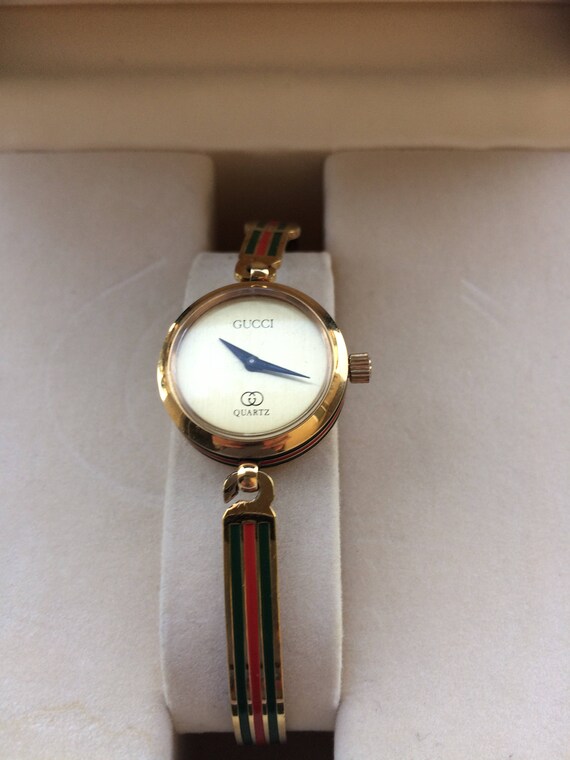 Vintage Gucci Enameled Bracelet Watch 