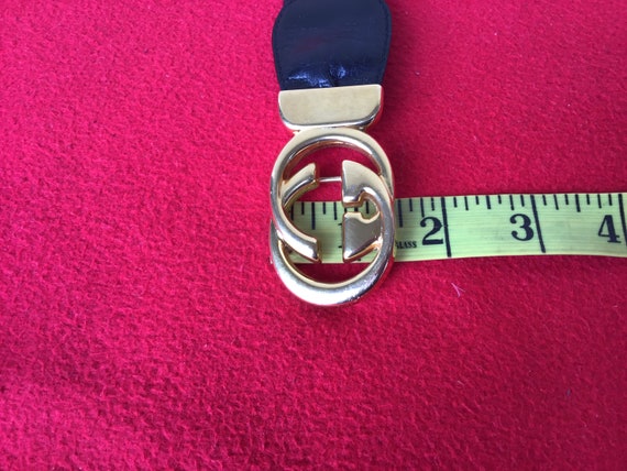 Vintage Gucci GG Buckle With Red & Green Skinny Belt Used 