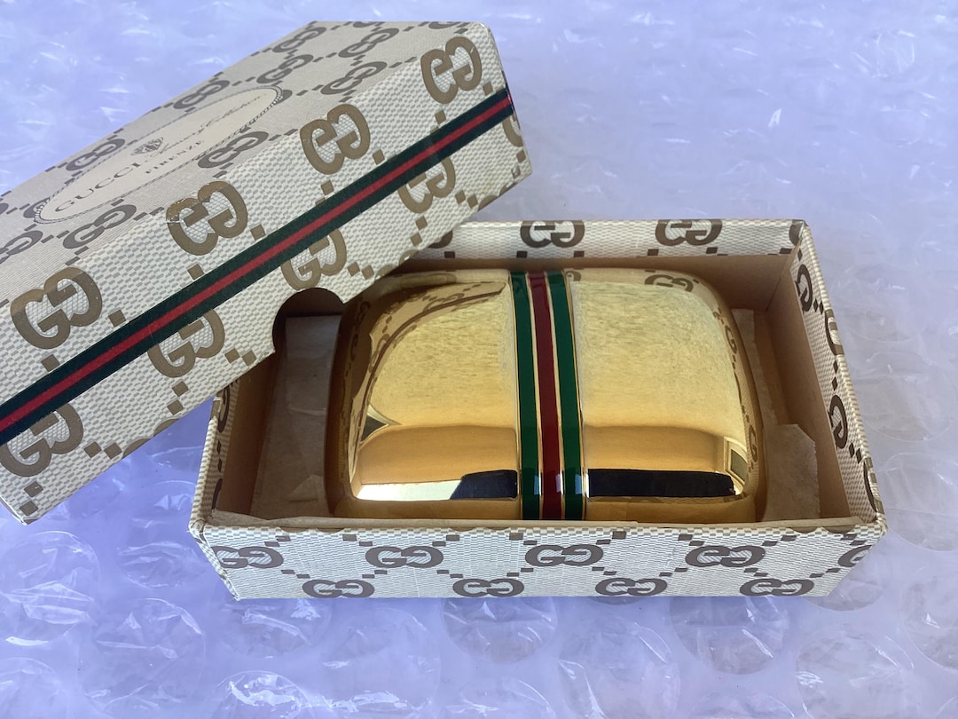 小物入れ Old Gucci Vintage Jewelry Case Pill Box Vintage Gucci Pill Case Travel Soap Case Trinket Gold Tone Good