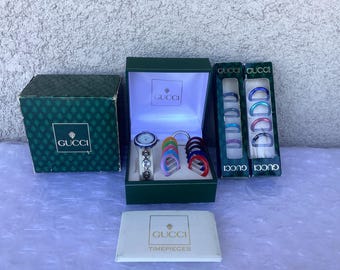 Vintage Gucci 11/12.2 Interchangeable Bezel Bracelet Links Watch Stainless Steel Preowned Condition