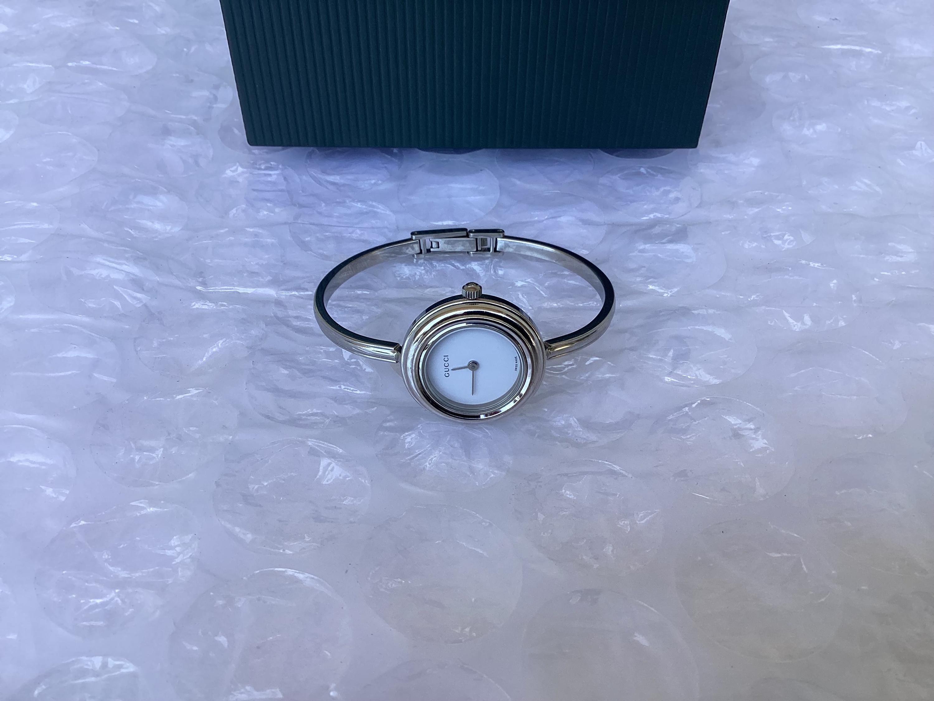 Vintage Gucci Bangle Watch: 1990's Stainless Steel