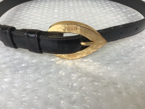 Vintage Gucci Rare ‘80s Spade Shaped Buckle in Sk… - image 2