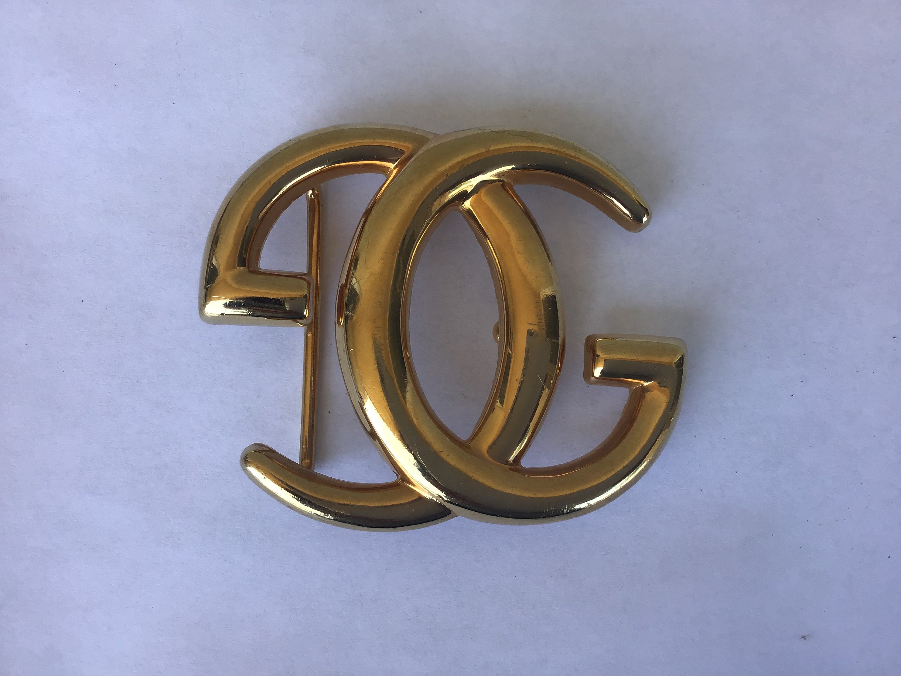 Rare Vintage Auth GUCCI GG Large Gold Belt Buckle LUXURY Designer Fashion  Style More Than You Can Imagine | For Him: GUCCI GG Wooden Buckle  main image 3
