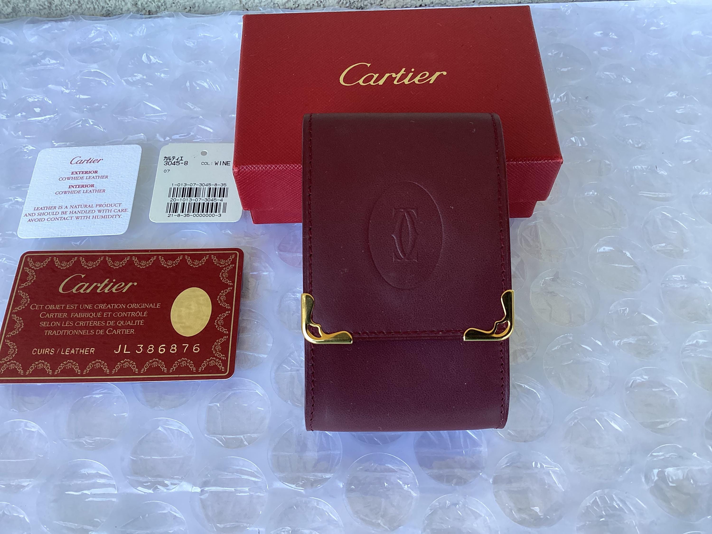 Vintage Cartier Cigarette Leather Case With Original Box