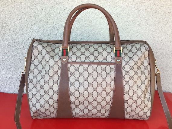 Gucci Vintage GG Plus Web Duffel Bag (SHF-18688) – LuxeDH