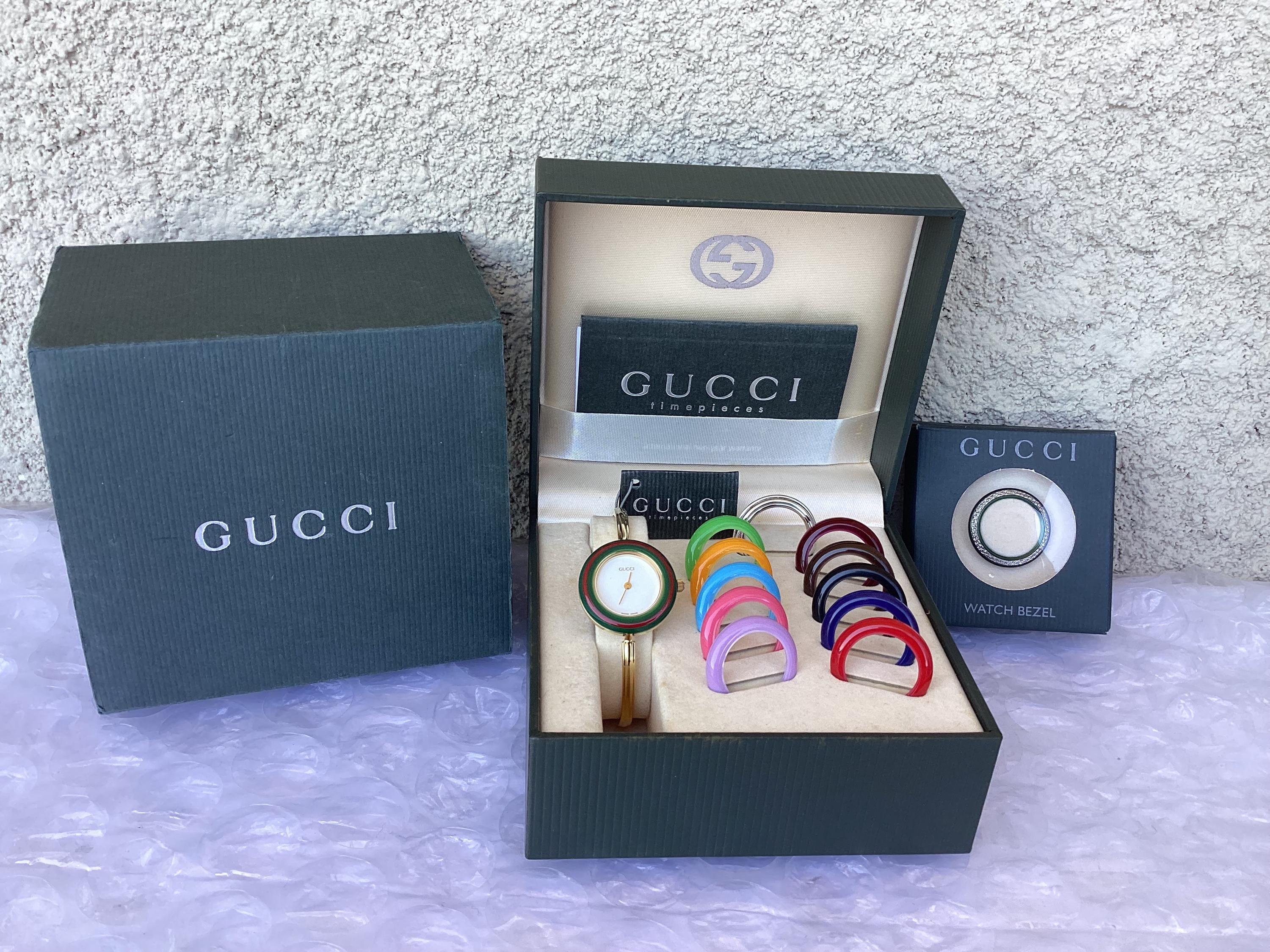 Vintage Gucci Watch With Interchangeable Bezel - Etsy Vintage Gucci Watch With Interchangeable Bezel - Etsy