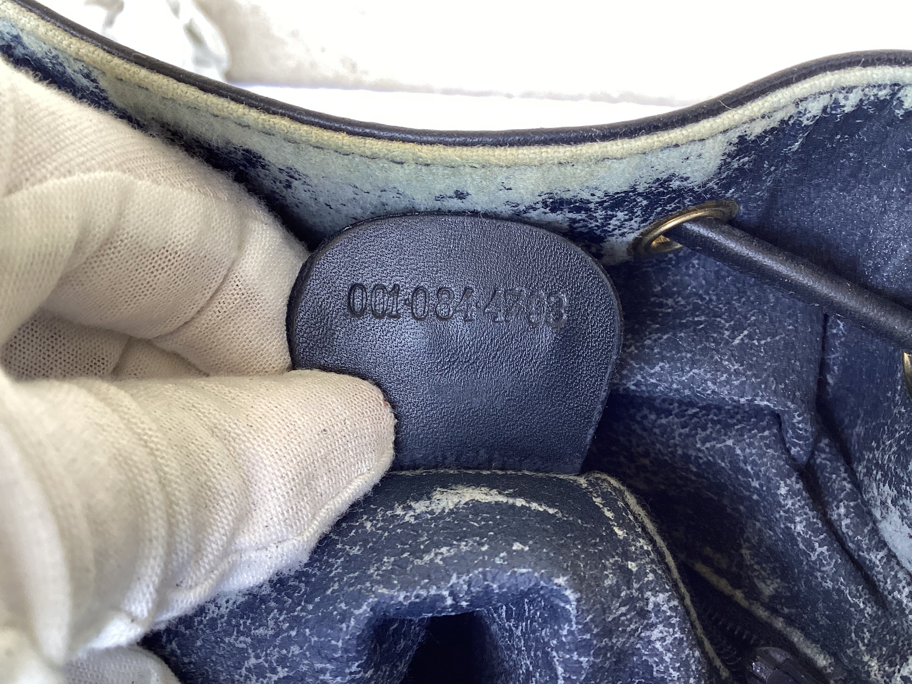 Old 1990s Vintage Gucci Round Canteen Bag Blue Micro GG -  Israel