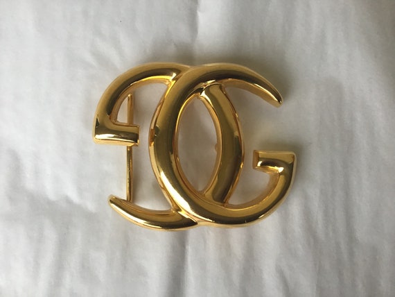 Vintage Gucci Large GG Buckle Gold Tone Unisex Mint Preowned  display picture 2