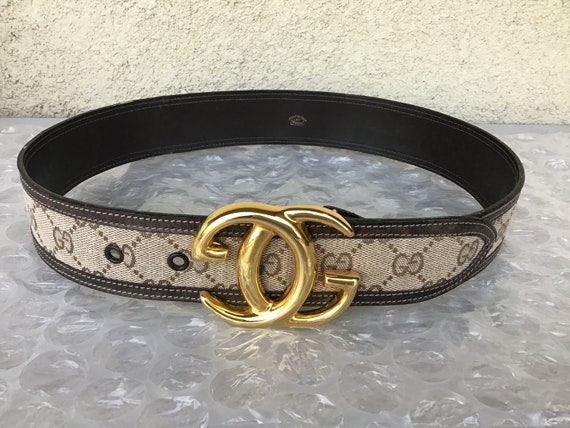 Authentic Vintage Gucci Large GG Buckle in Brown … - image 1