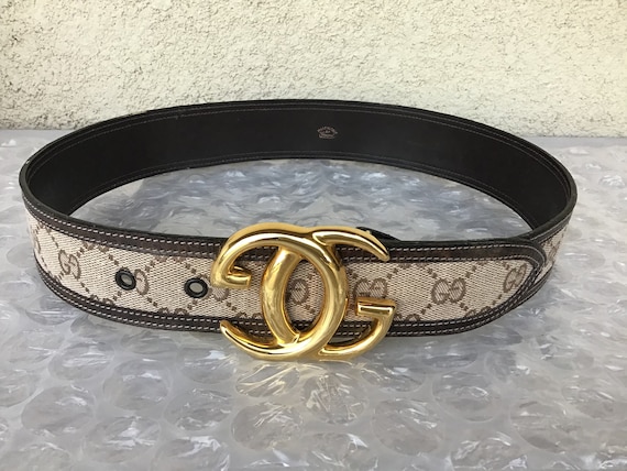 Authentic Vintage Gucci Large GG Buckle in Brown Canvas Great Condition Etsy Canada
