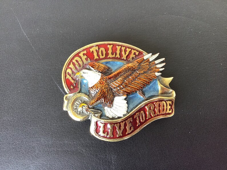 Vintage Ride to Live Live to Ride Belt Made in USA Mint Condition.