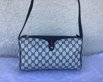 Gucci vintage blue monogram crossbody – My Girlfriend's Wardrobe LLC