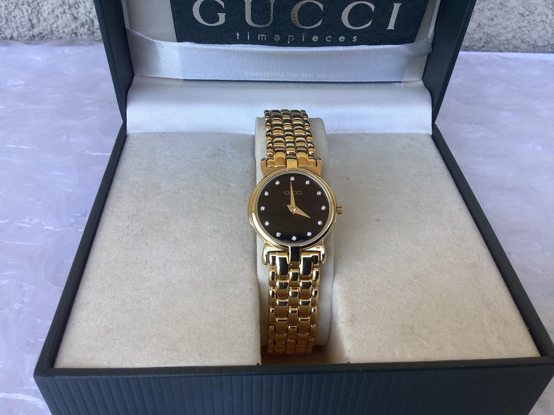 Vintage Gucci 3400L Ladies Watch Gold Tone Near Mint Preowned