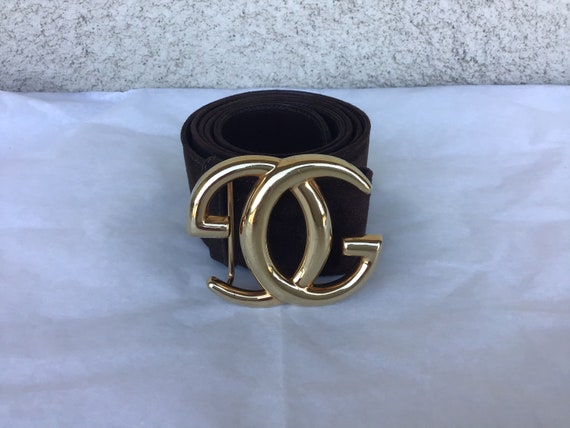 Vintage Gucci Large GG Buckle & Suede Leather Bel… - image 8