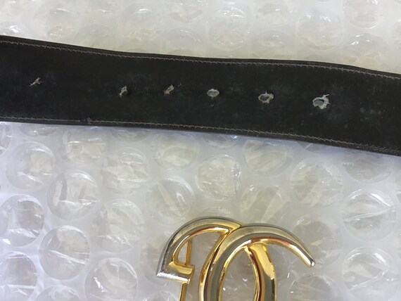 Vintage Gucci Large GG Belt & Buckle Used Vintage… - image 7