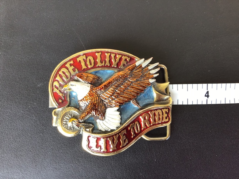 Vintage Ride to Live Live to Ride Belt Made in USA Mint Condition.