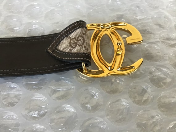 Authentic Vintage Gucci Large GG Buckle in Brown … - image 10