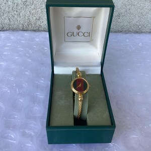 Authentic Gucci Silver Bangle Watch with Green and Red Stripe Dial Vintage GUCCI Women main image 3