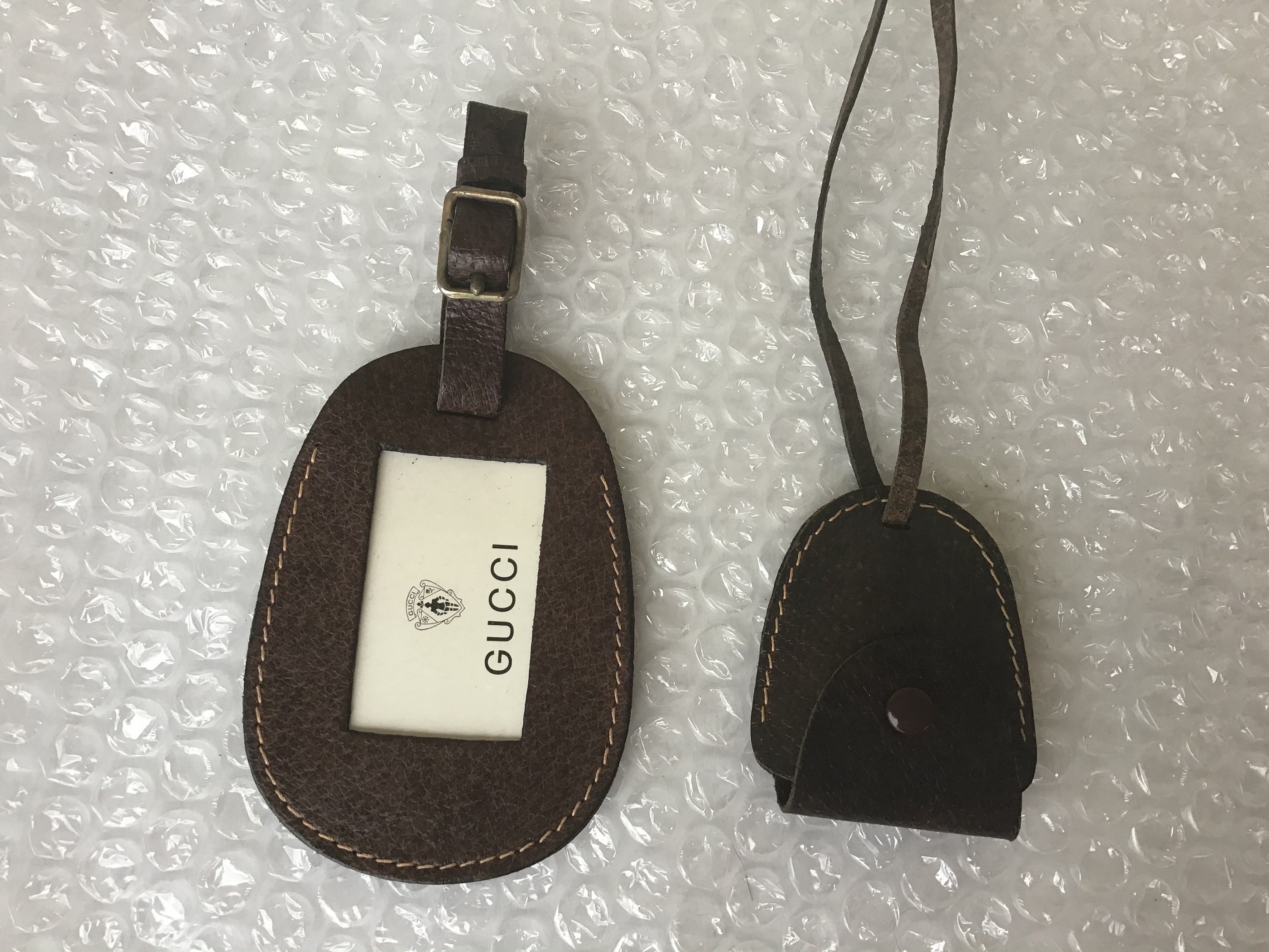 Vintage Gucci Luggage Name Tags & Key Loops Brown Leather - Etsy