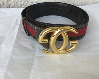 Vintage 100 percent authentic Gucci adjustable belt Vintage Gucci 70s Stripe Belt – OMNIA main image 3