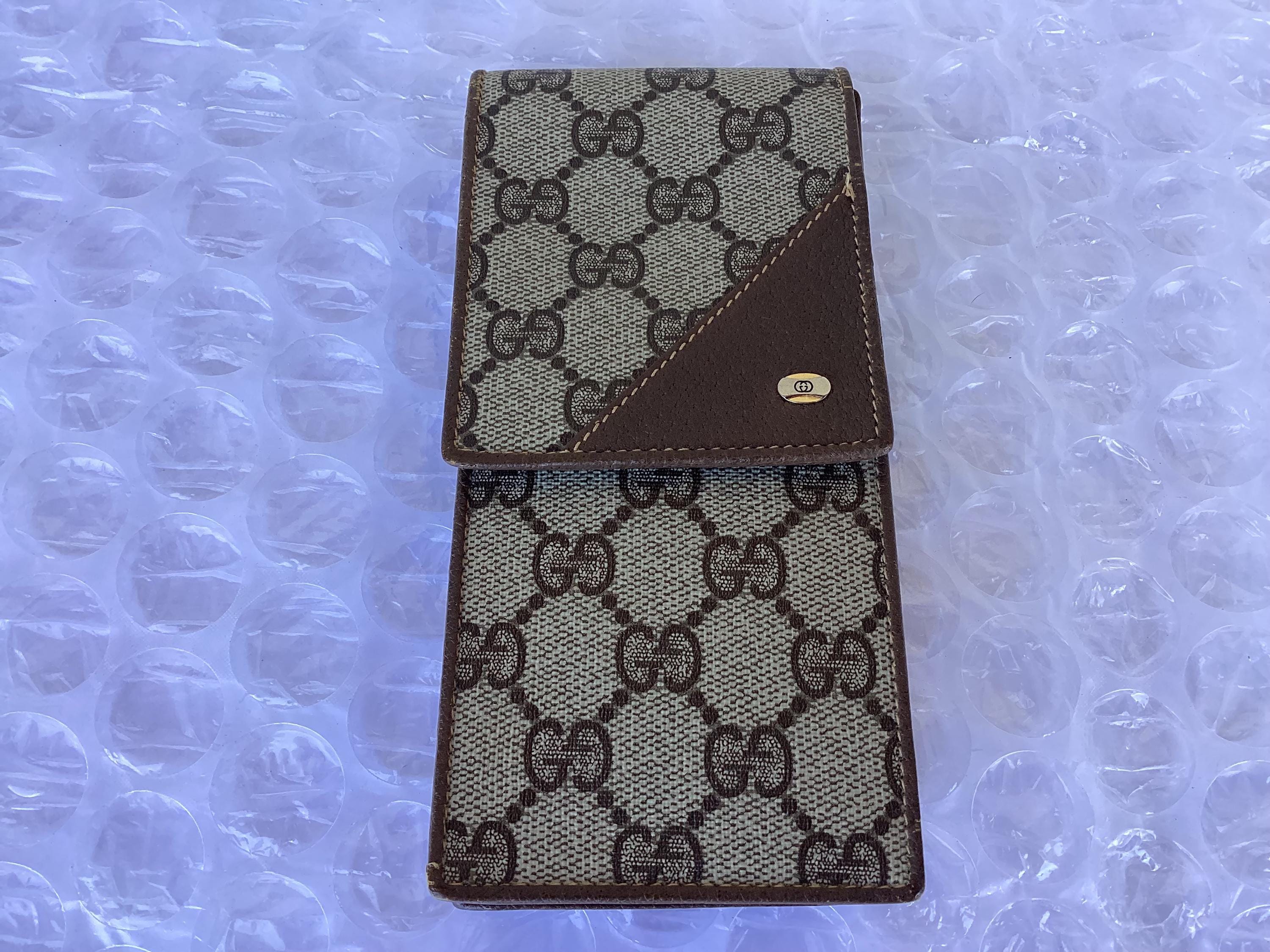 Vintage Gucci Sunglasses Glasses Case Brown Canvas Good  display picture 3
