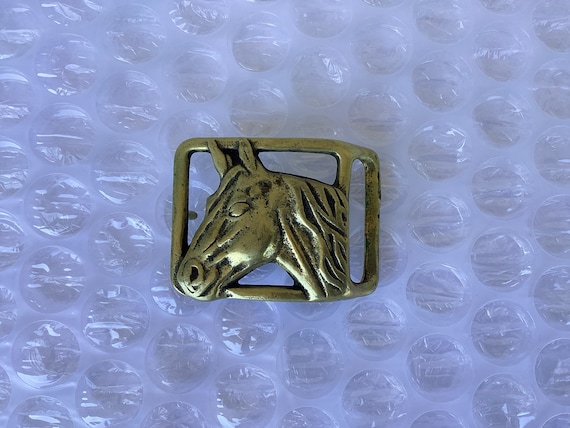 Vintage Horse Head Belt Buckle Sold Brass Good Preowned  display picture 1
