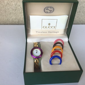 Vintage Gucci Bezel Watch in Bracelet Links - Etsy