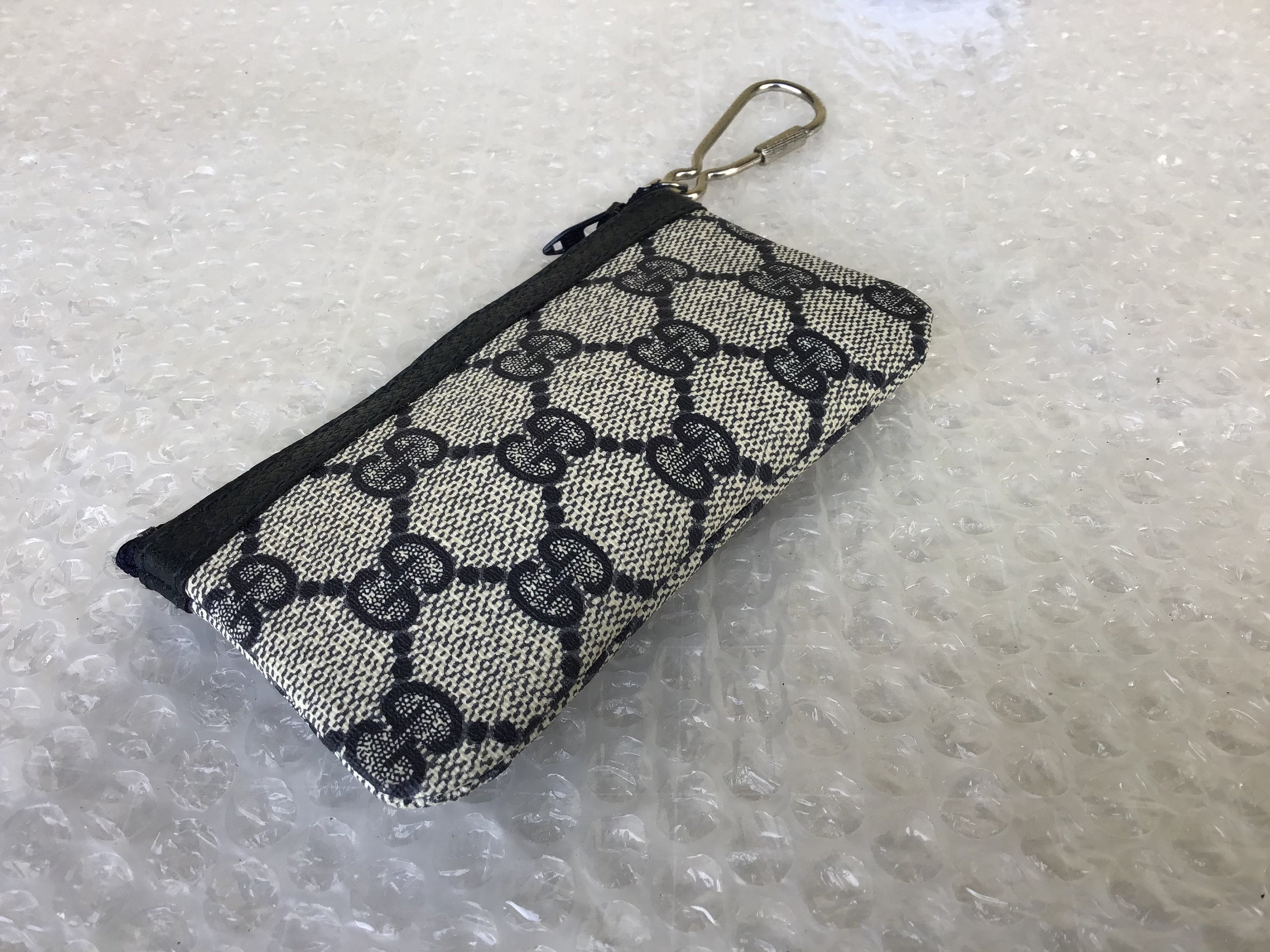 Vintage Gucci 1980's Coin Purse Keychain Blue Canvas Mint