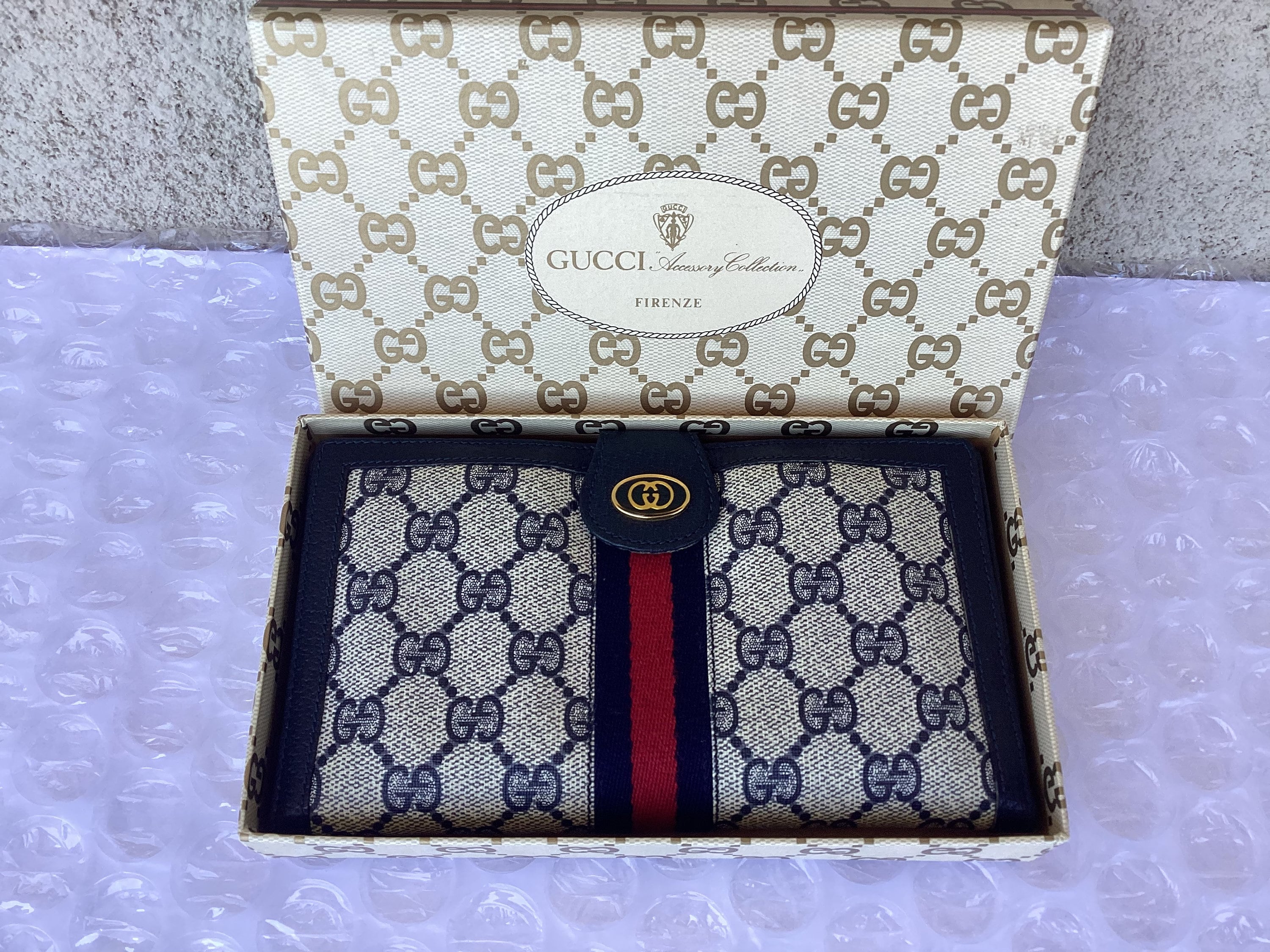 小物 Vintage GUCCI Long Wallet GG Pattern Vintage Gucci GG Long Wallet Leather Canvas Made in Italy