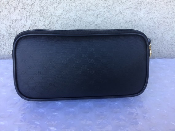 Vintage Gucci Black Micro GG Makeup Pouch or Clut… - image 8