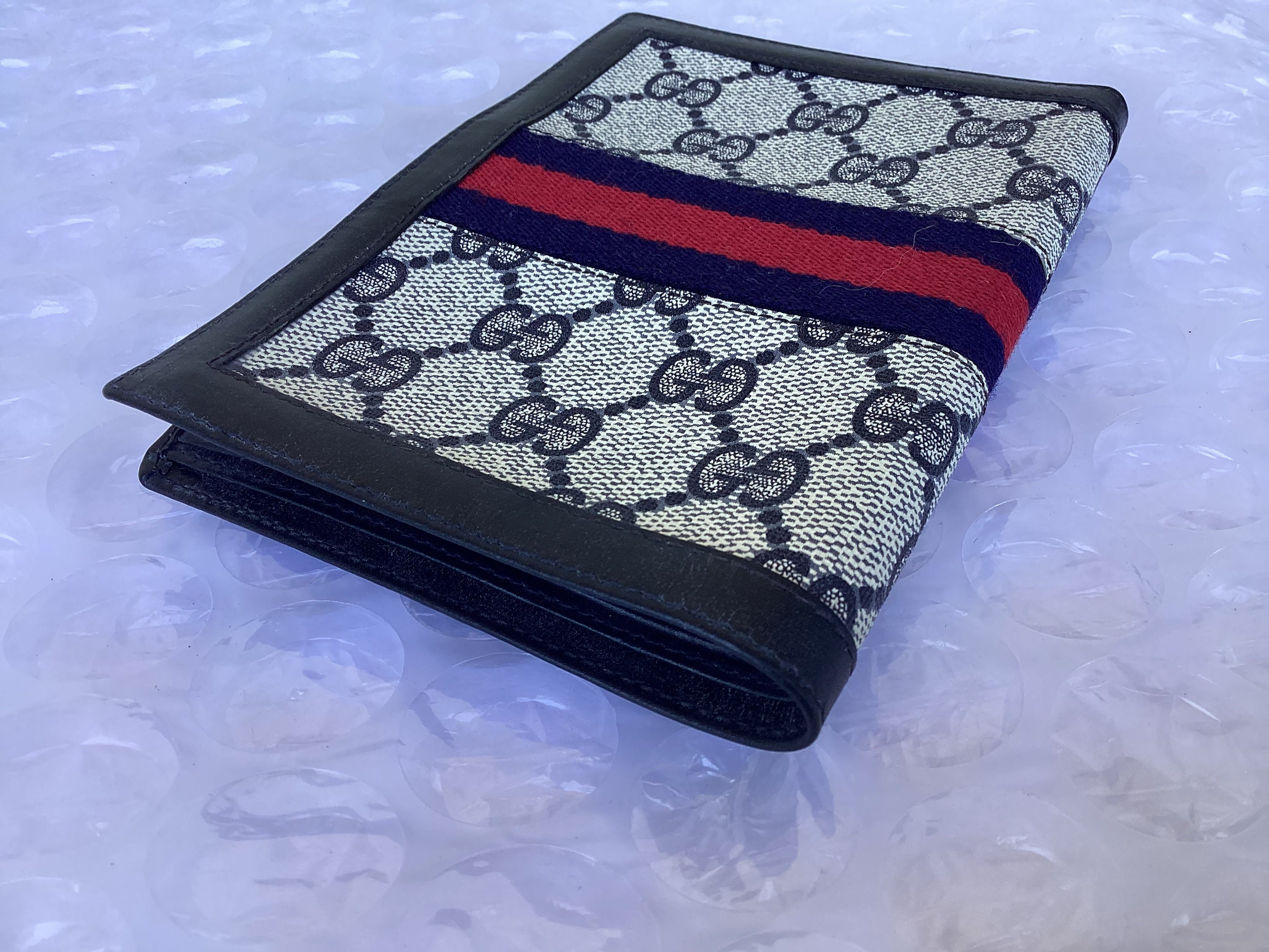 Gucci Vintage Old Web Passport Holder