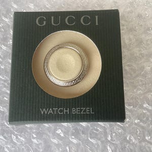 Vintage Gucci Stainless Steel Diamond Cut Bezel Only Mint Preowned
