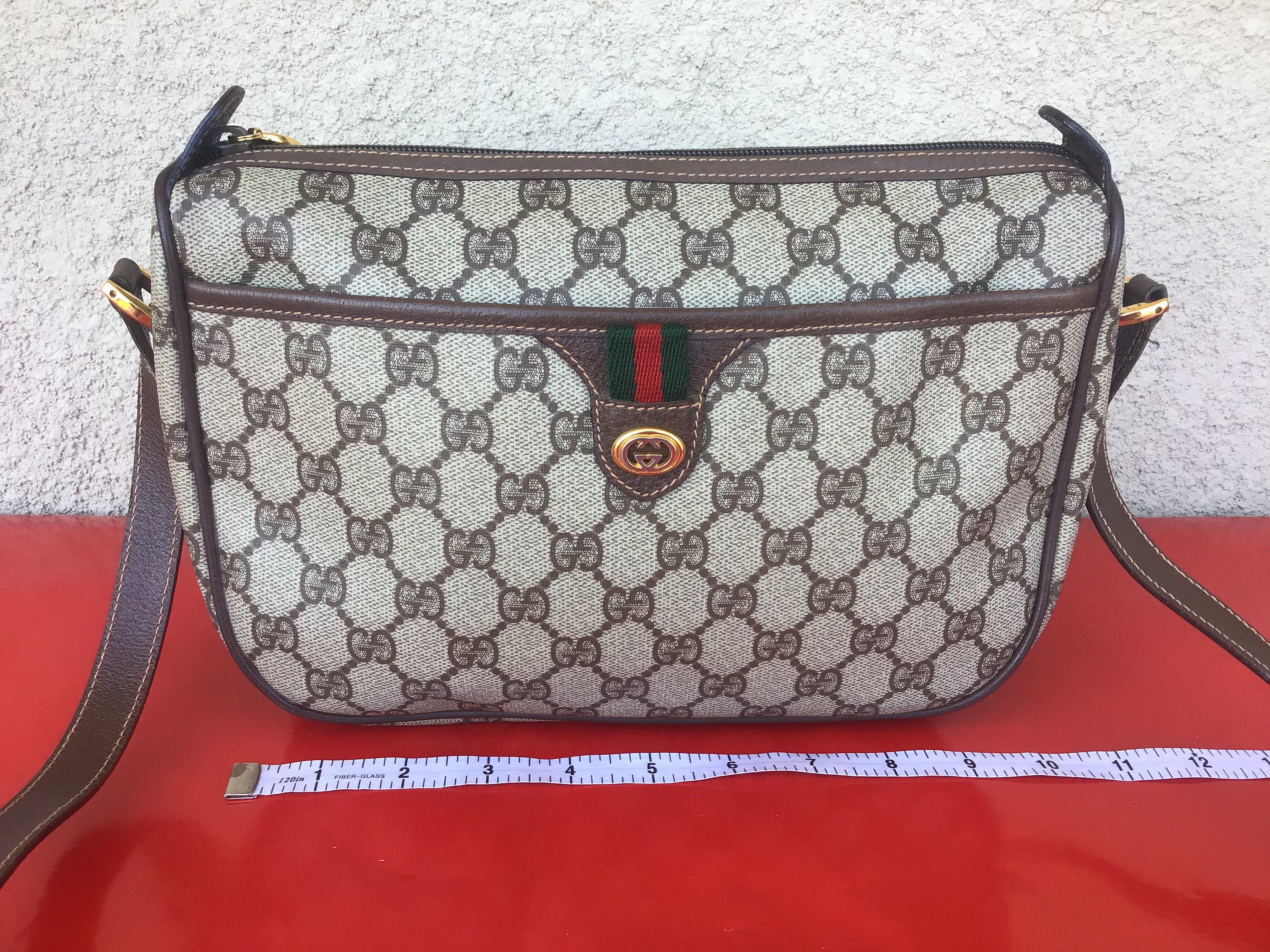 Vintage Gucci Shoulder/Crossbody Bag Brown Canvas Used Good Etsy