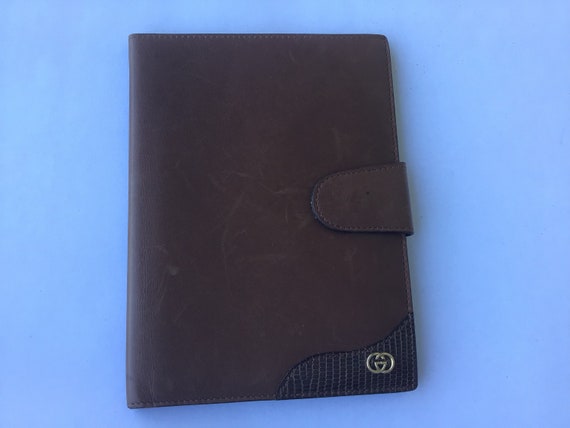 Vintage Gucci Brown Leather Passport Cover 