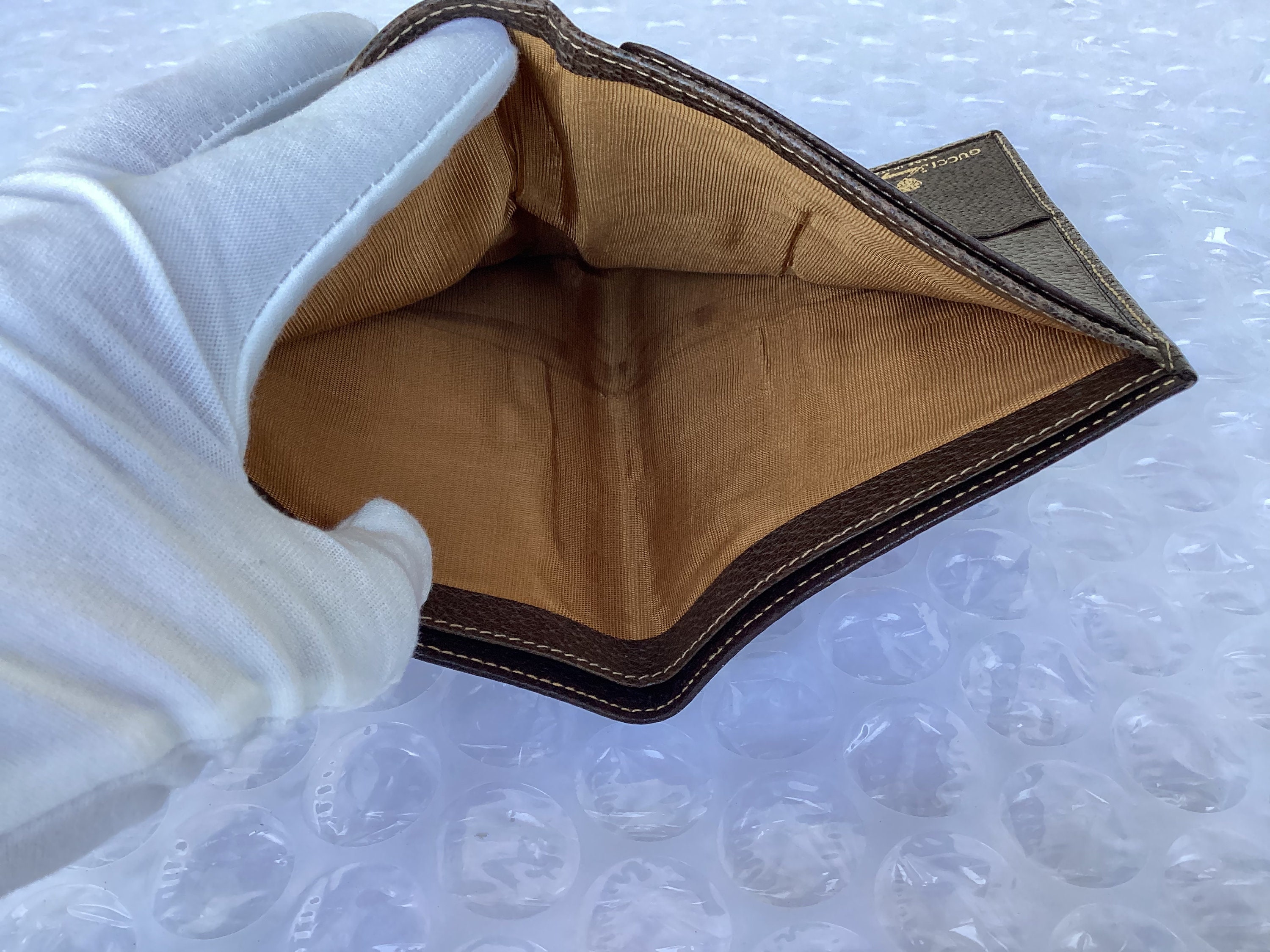 Vintage Old Gucci Passport Holder Wallet Web Brown Canvas -  Denmark