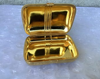 小物入れ Old Gucci Vintage Jewelry Case Pill Box Vintage Gucci Pill Case Travel Soap Case Trinket Gold Tone Good