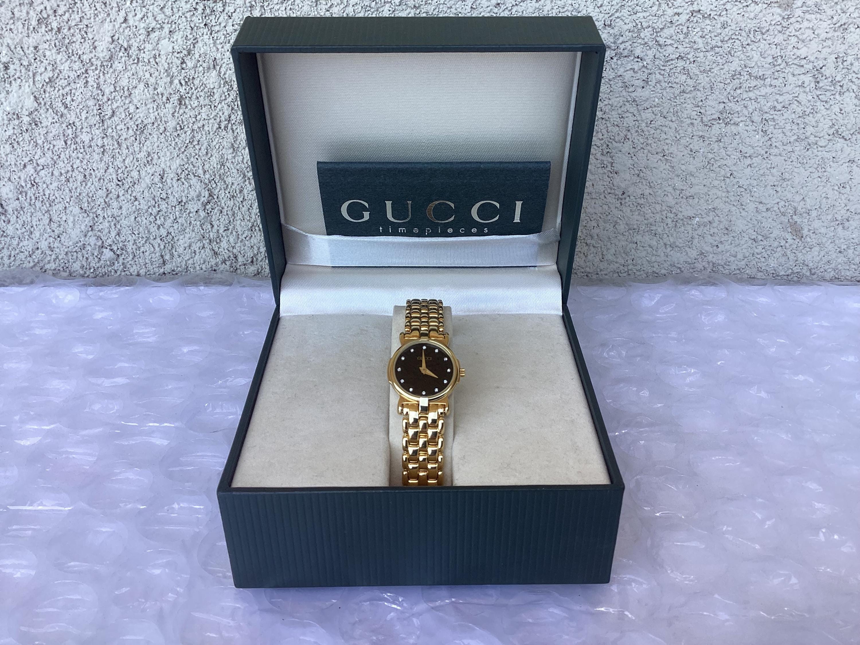 Vintage Gucci 3400L Ladies Watch Gold Tone Near Mint Preowned