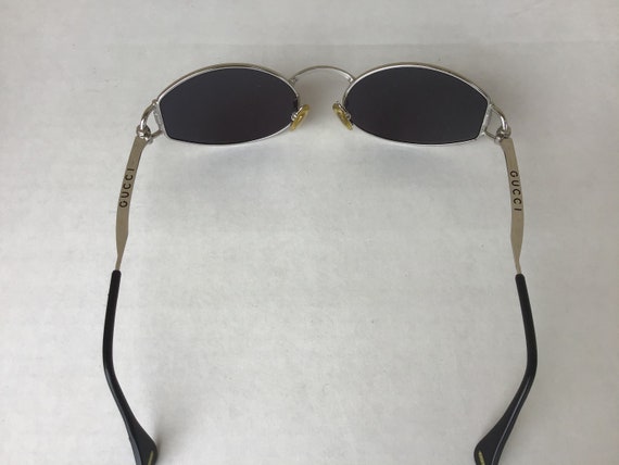 Vintage Gucci ‘90s Sunglasses Silvertone Frame Us… - image 5