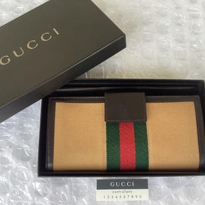 Cartera plegable larga Gucci vintage con caja original, impecable, sin usar, usada