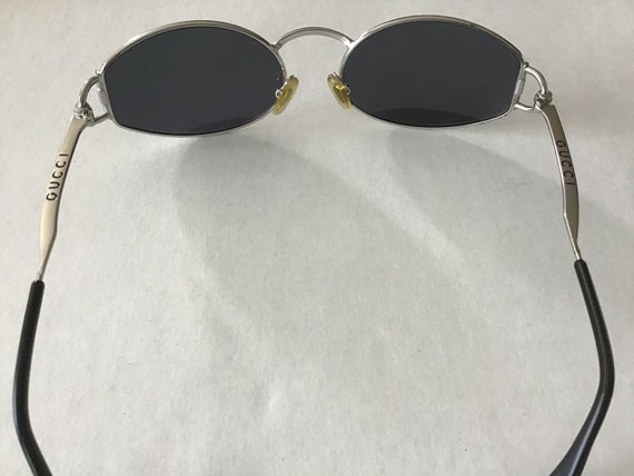 Vintage Gucci ‘90s Sunglasses Silvertone Frame Us… - image 8