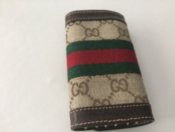 Vintage Gucci ‘80s Keychain Brown Canvas Nearly M… - image 3