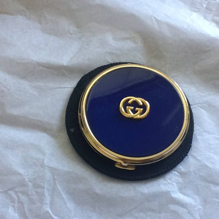 Vintage Gucci Make Up/powder Compact Blue Great Condition 