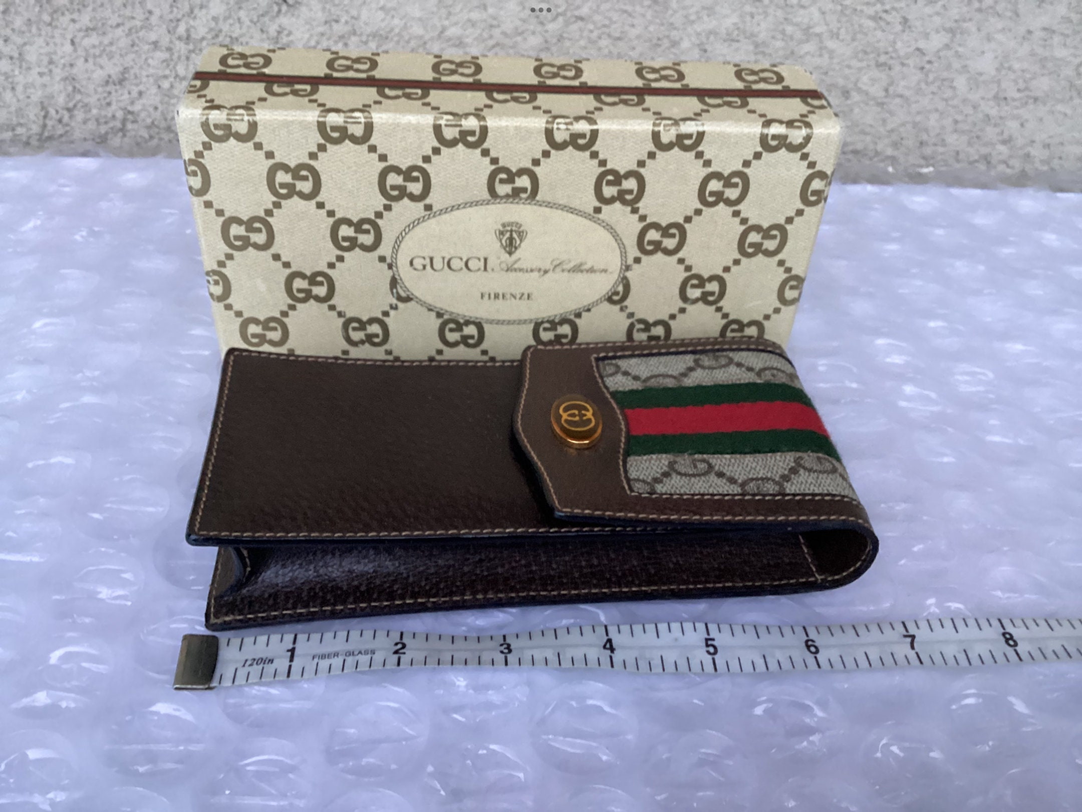 Gucci Vintage Sunglasses Glasses Case Web Brown Canvas Great Gucci Vintage Sunglasses Glasses Case Web Brown Canvas Great