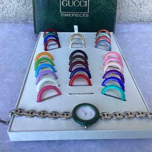 Silver Gucci Bezel Watch Interchangeable - Etsy display picture 2