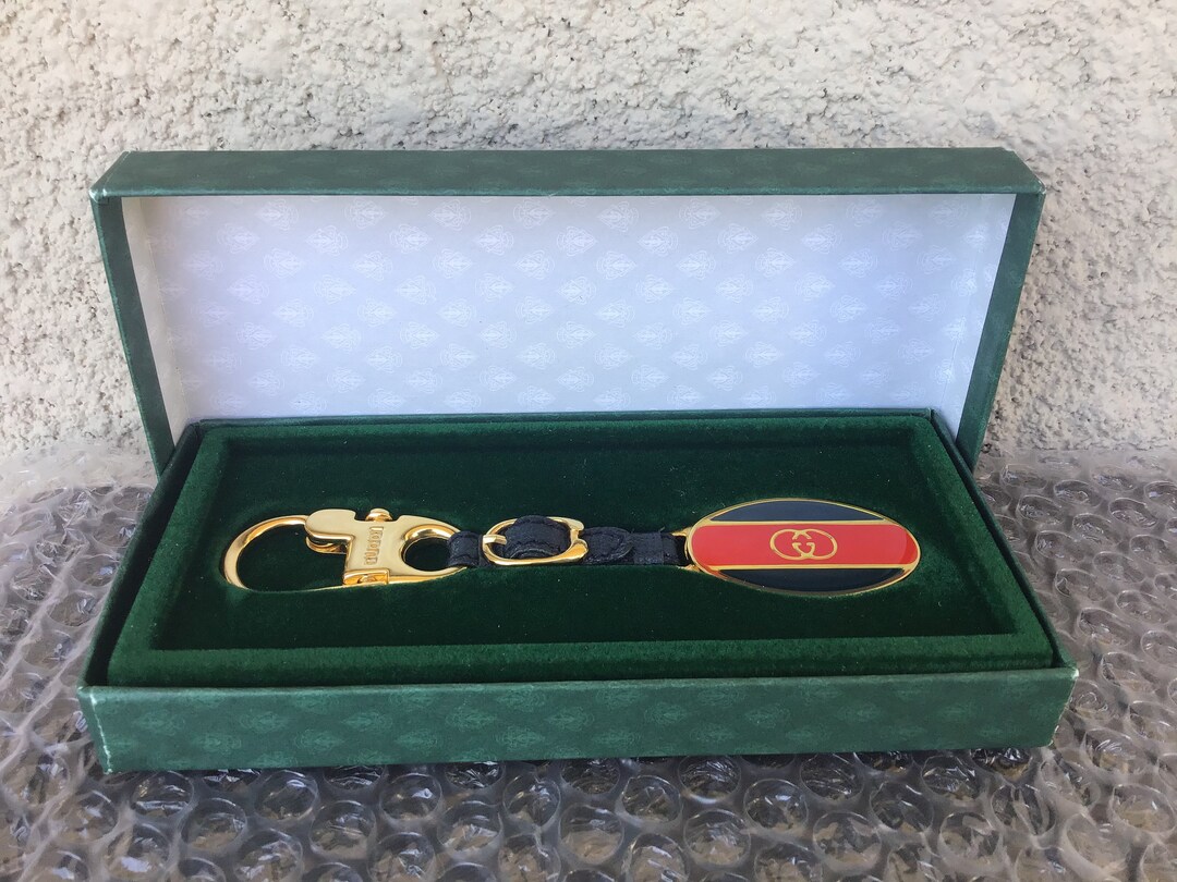 Vintage Gucci ‘80s Keychains Blue Red Blue New in a Box Condition - Etsy