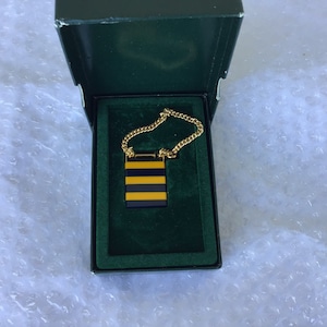 Vintage Gucci Schlüsselanhänger in Schwarz und Gelb Streifen mit Box Neuwertig