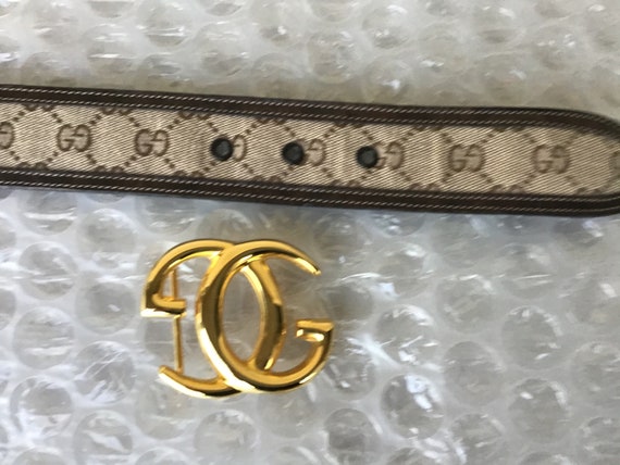 Authentic Vintage Gucci Large GG Buckle in Brown … - image 6