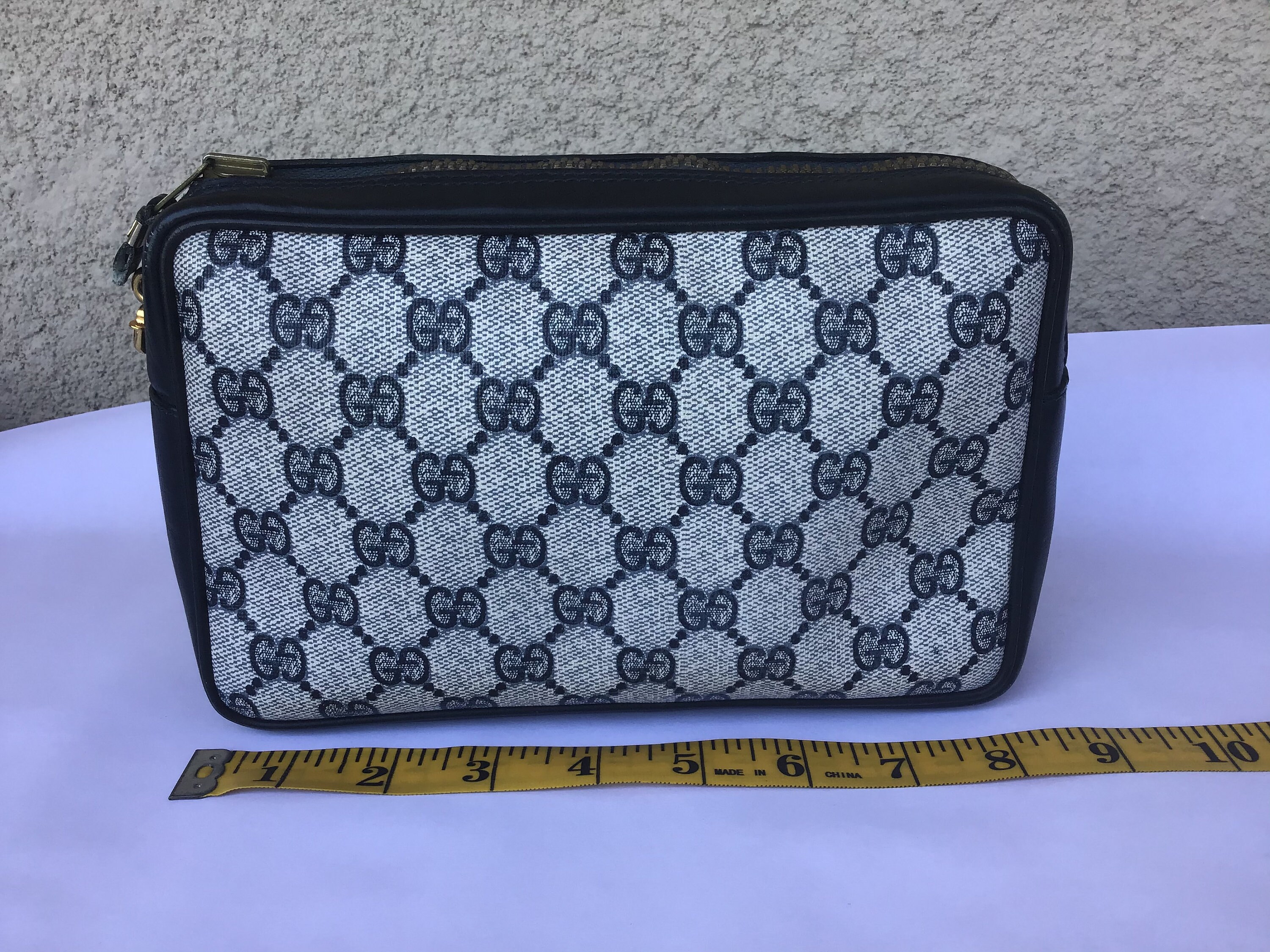 Vintage Gucci Make Up Bag/Toiletry Unisex Blue Canvas Etsy