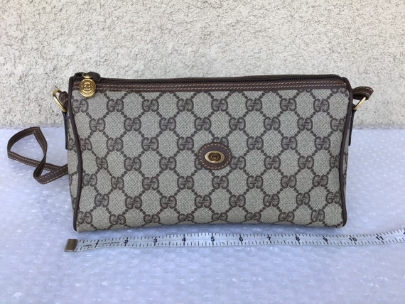 Vintage Old Gucci Bag Brown Canvas Great Exterior Condition - Etsy