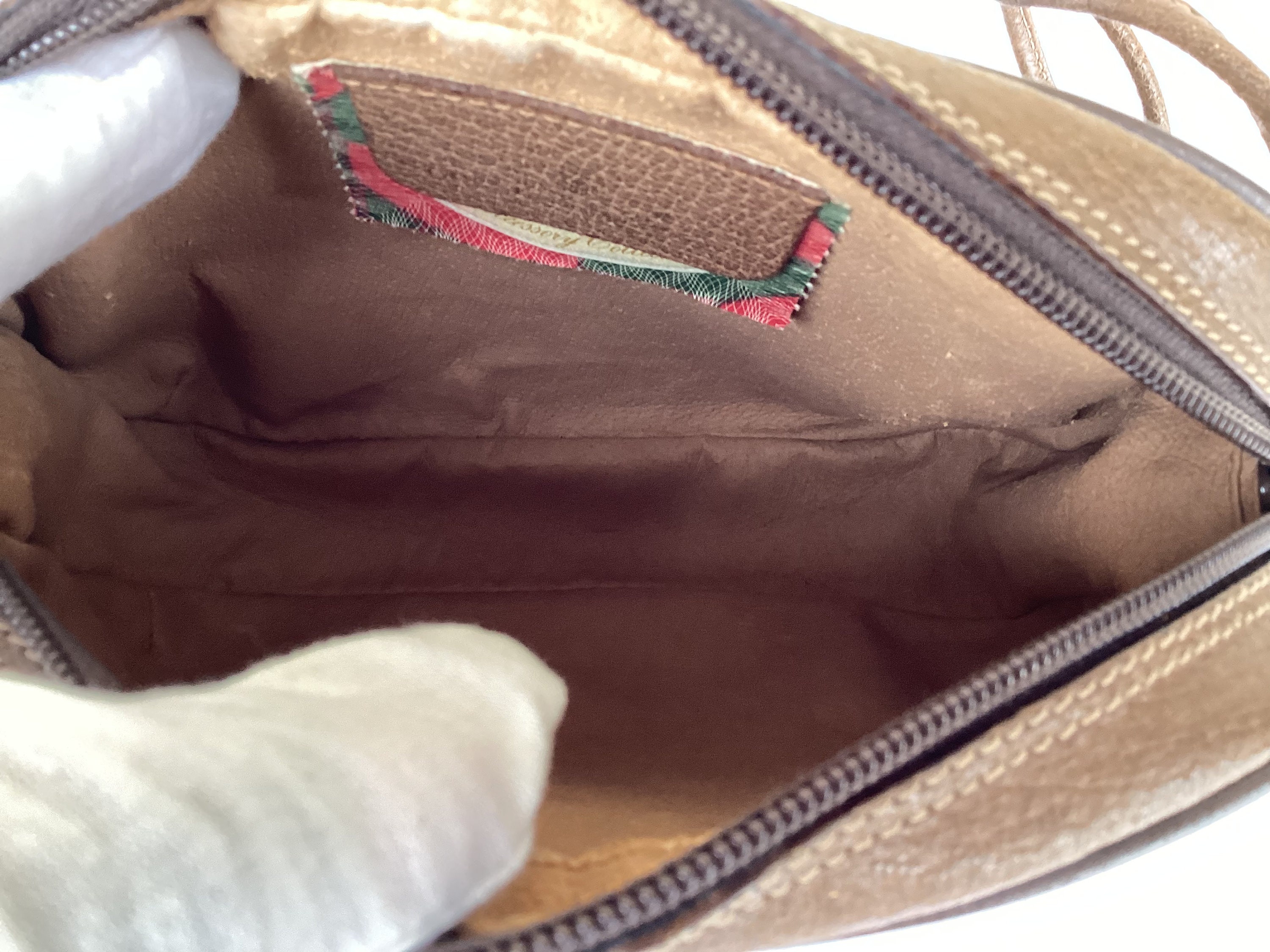Vintage Old Gucci Small Shoulder Crossbody Bag Brown Canvas Vintage Old Gucci Small Shoulder Crossbody Bag Brown Canvas